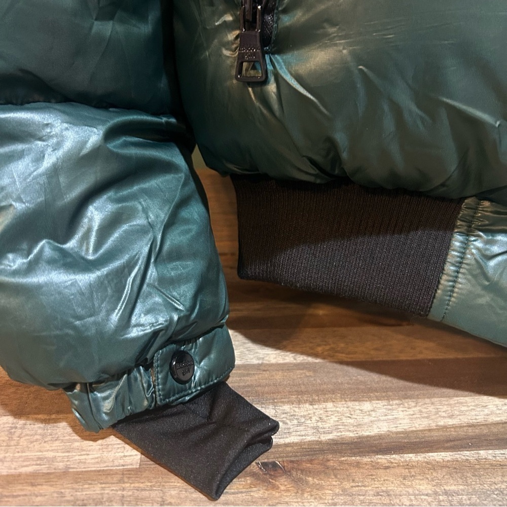 NWoT Madden Girl Hunter Green Puffer Bomber Jacket XS | Cozy Ribbed Bubble Coat - Picture 7 of 9